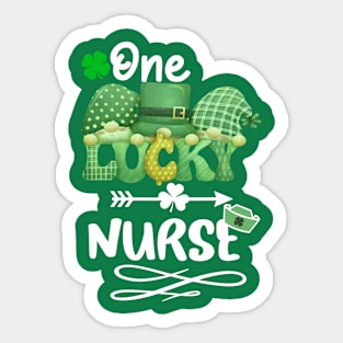 One Lucky nurse with gnomes Sticker